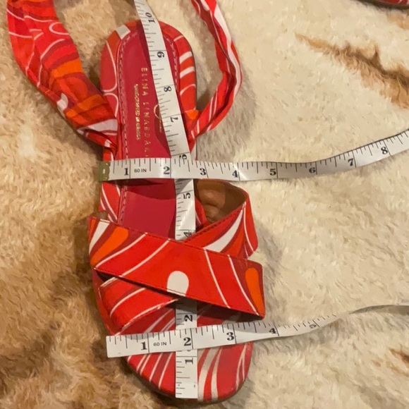 Anthropologie Elina Linardaki Leather Printed Sandals Women's Size: 9 - Picture 8 of 9